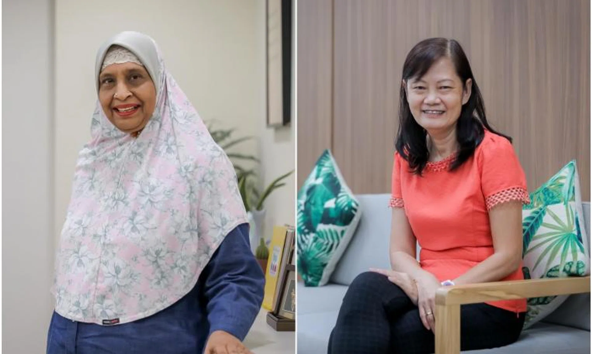 Madam Badurunnisa Begum Shaik Dawood (left) and Ms Karen Took can soon tap a new support network for caregivers of people with mental health issues, starting next month.