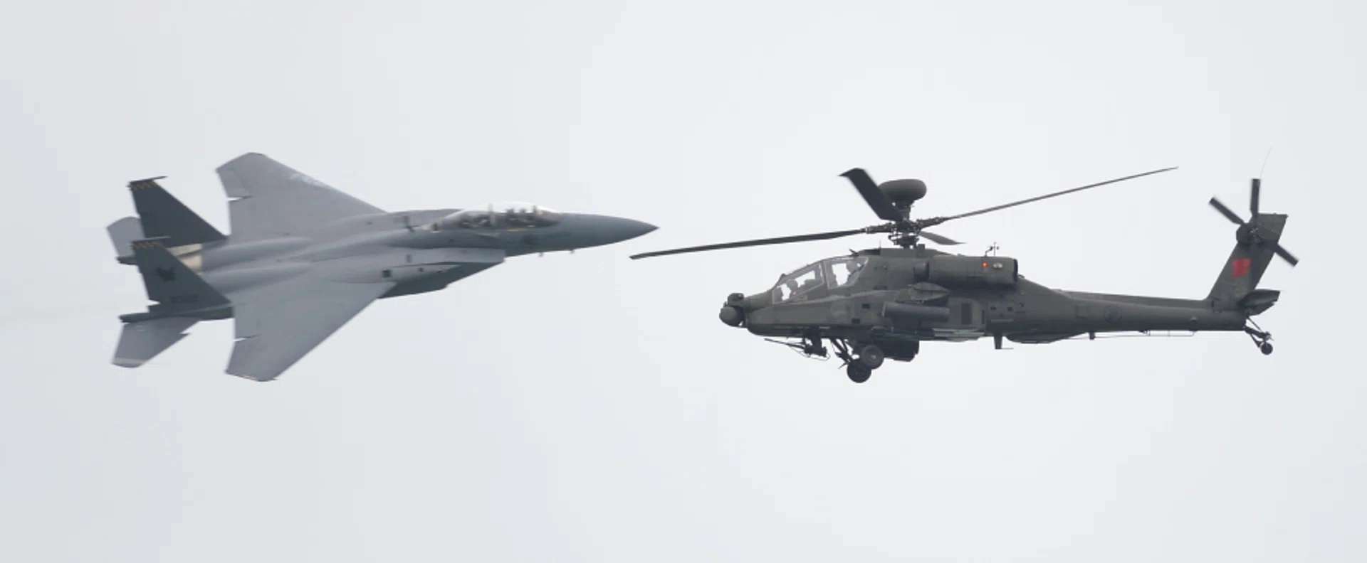 SHOWTIME: The F-15SG Strike Eagle fighter jet and the AH-64D Apache Longbow helicopter will do the High Speed Flash Pass during the show.