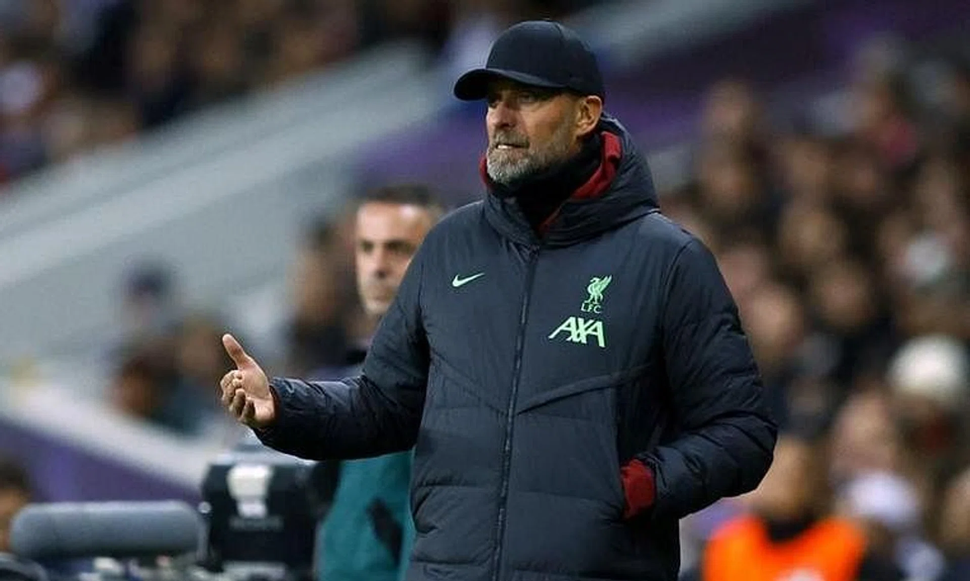 Soccer Football - Europa League - Group E - Toulouse v Liverpool - Stadium Municipal de Toulouse, Toulouse, France - November 9, 2023 Liverpool manager Juergen Klopp reacts REUTERS/Stephane Mahe