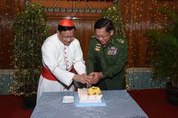Top Myanmar Catholic sparks outrage with junta chief Christmas cake photo