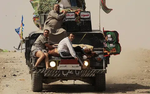 Iraqi forces on the march in Mosul