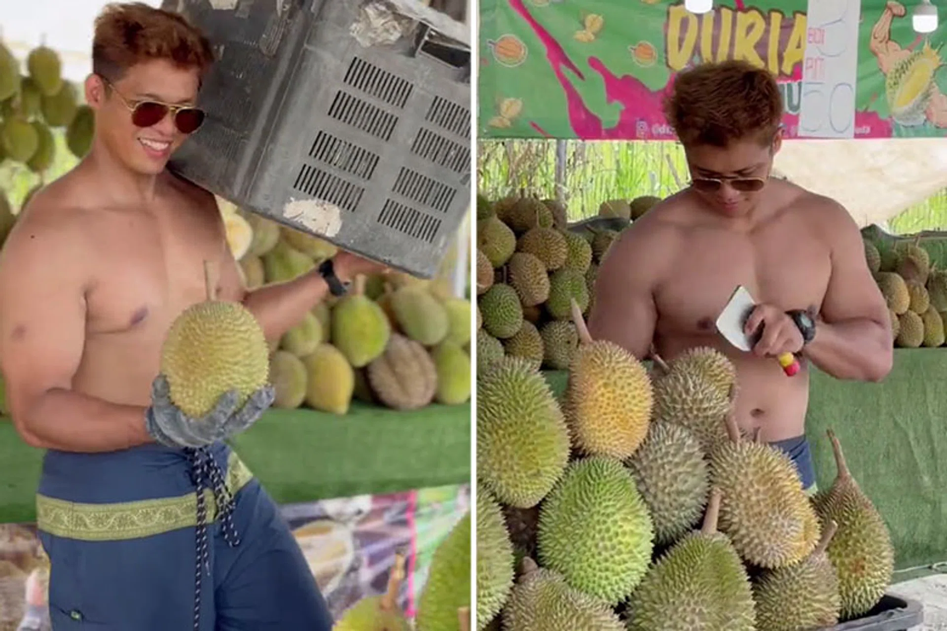 A Malaysian durian stall has gone viral for its unconventional marketing strategy.