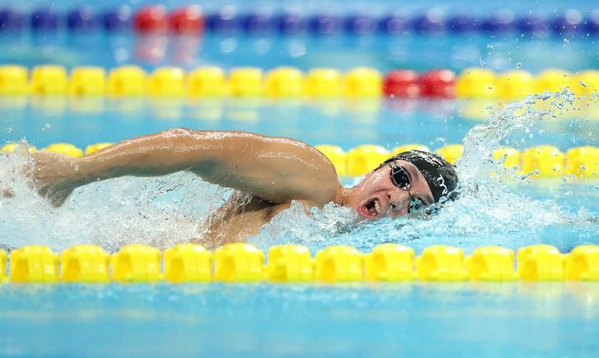 Toh Wei Soong competing in the men's 400m freestyle S7 at the Asian Para Games in Hangzhou on Tuesday. 