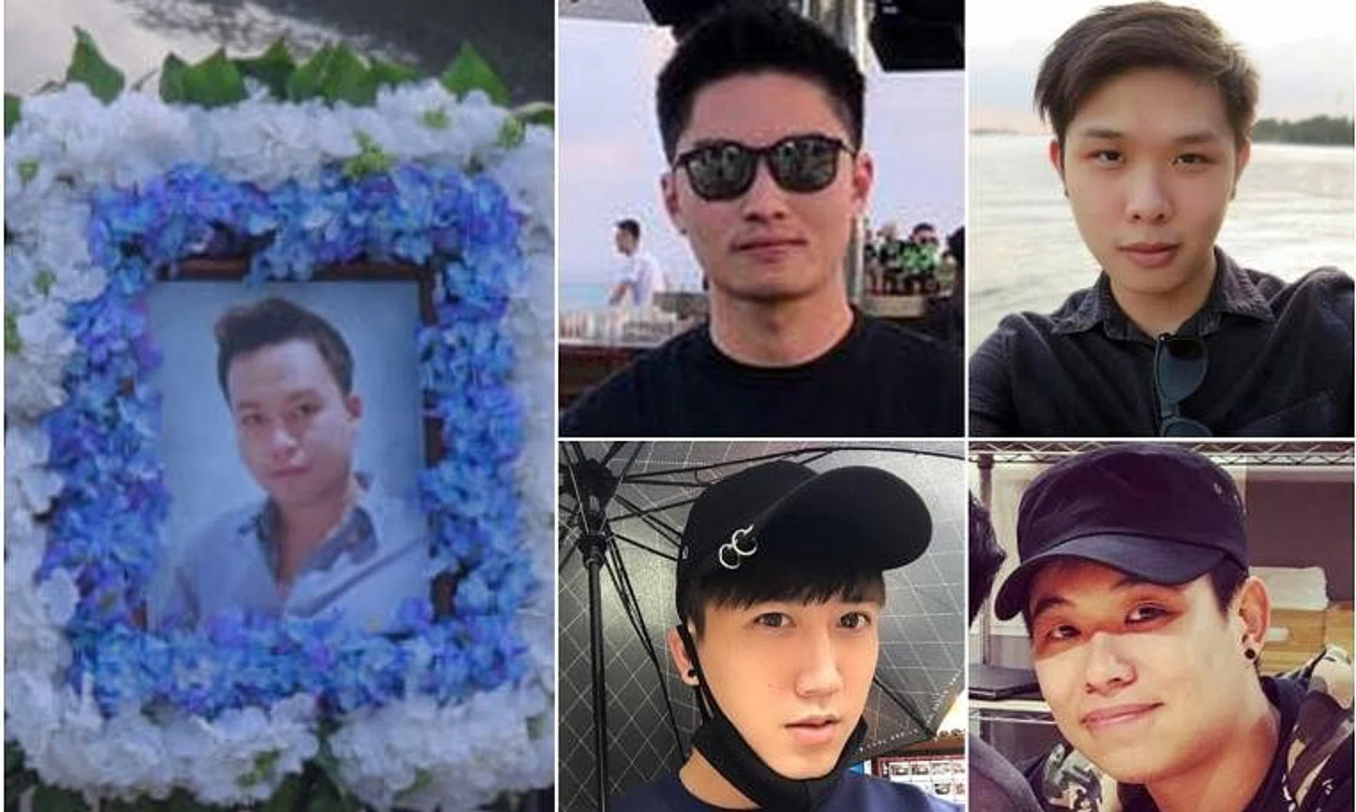 (Clockwise from left) Mr Teo Qi Xiang, Mr Elvin Tan Yong Hao, Mr Jonathan Long, Mr Eugene Yap, and Mr Gary Wong Hong Chieh died in the crash.