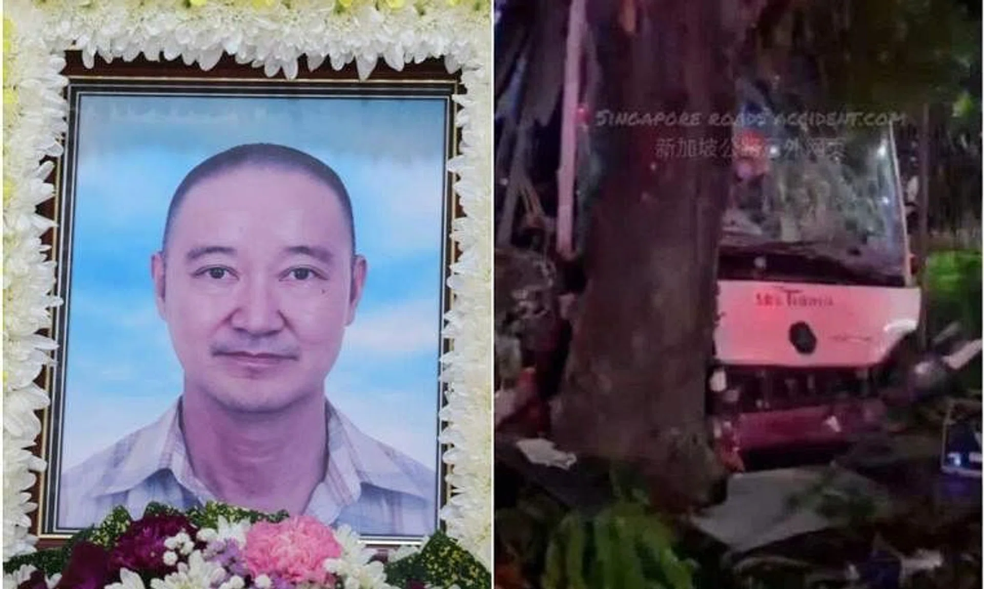 Mr Liu Shan Liung missed a turn into a depot and crashed the bus into a tree in October 2022.