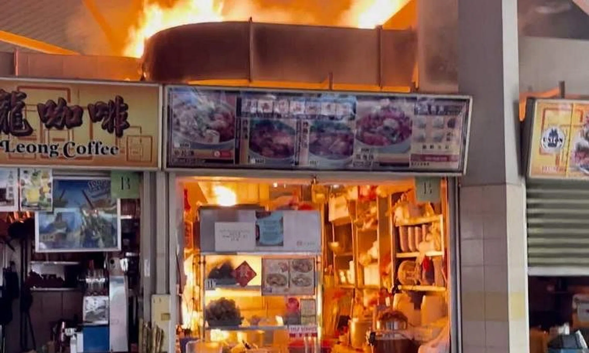 Four stalls at Marsiling Lane Food Centre were affected by the fire, and will be closed for two weeks.