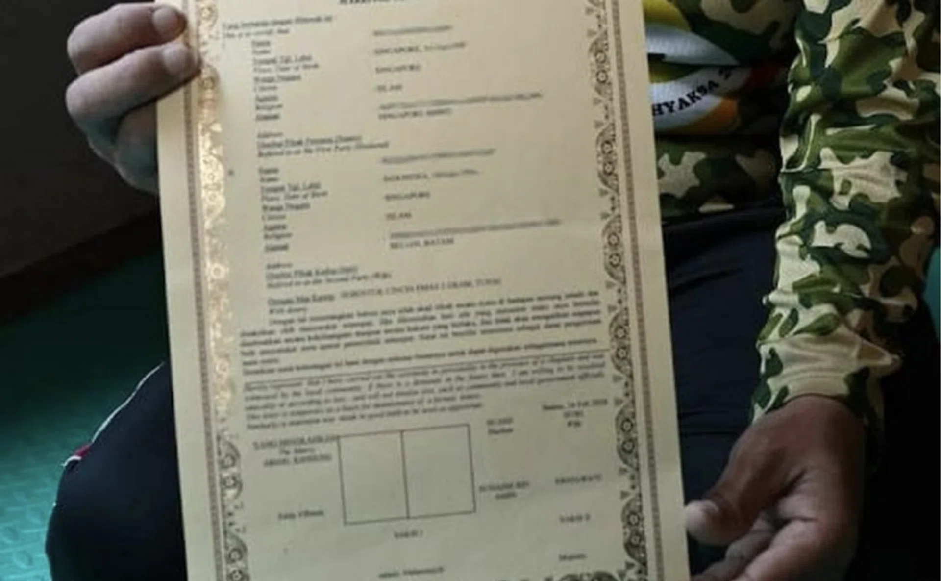 Couples who get married in Batam are issued a marriage certificate.