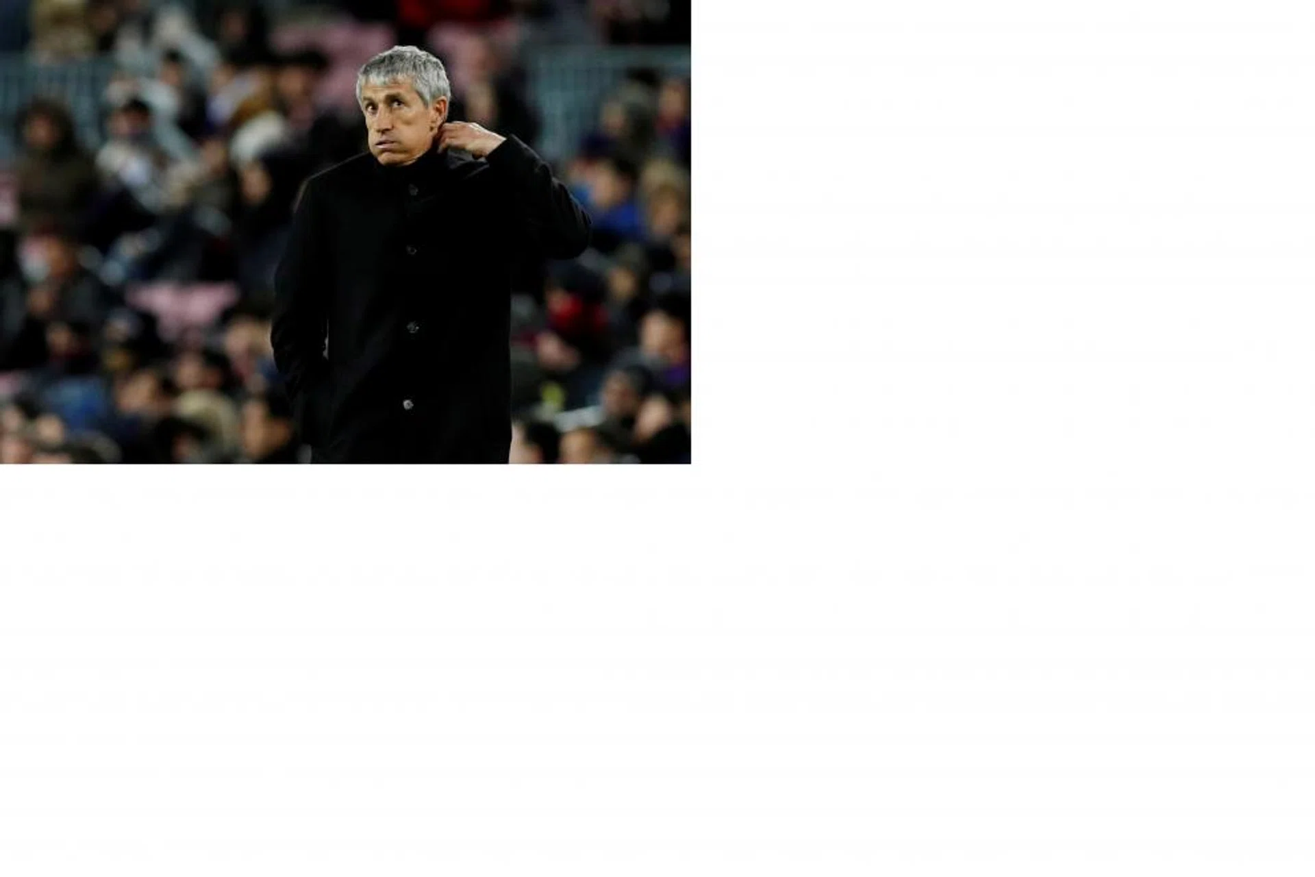 Quique Setien (above) took over as Barcelona coach from  Ernesto Valverde, who was sacked in mid-January.