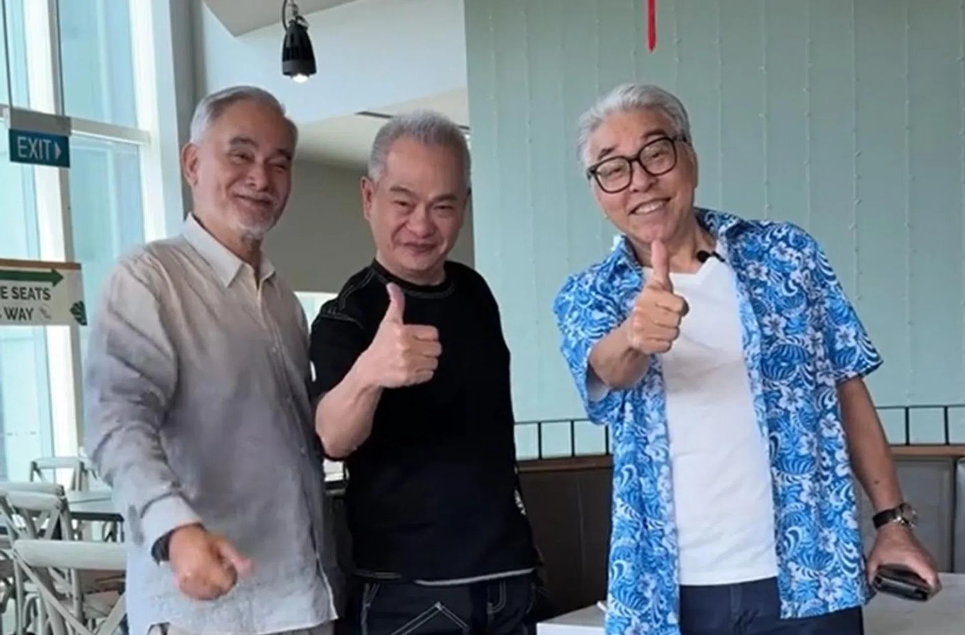 (From left) Zhu Houren, Richard Low and Chen Shucheng have been in the local entertainment industry since at least the 1980s. 