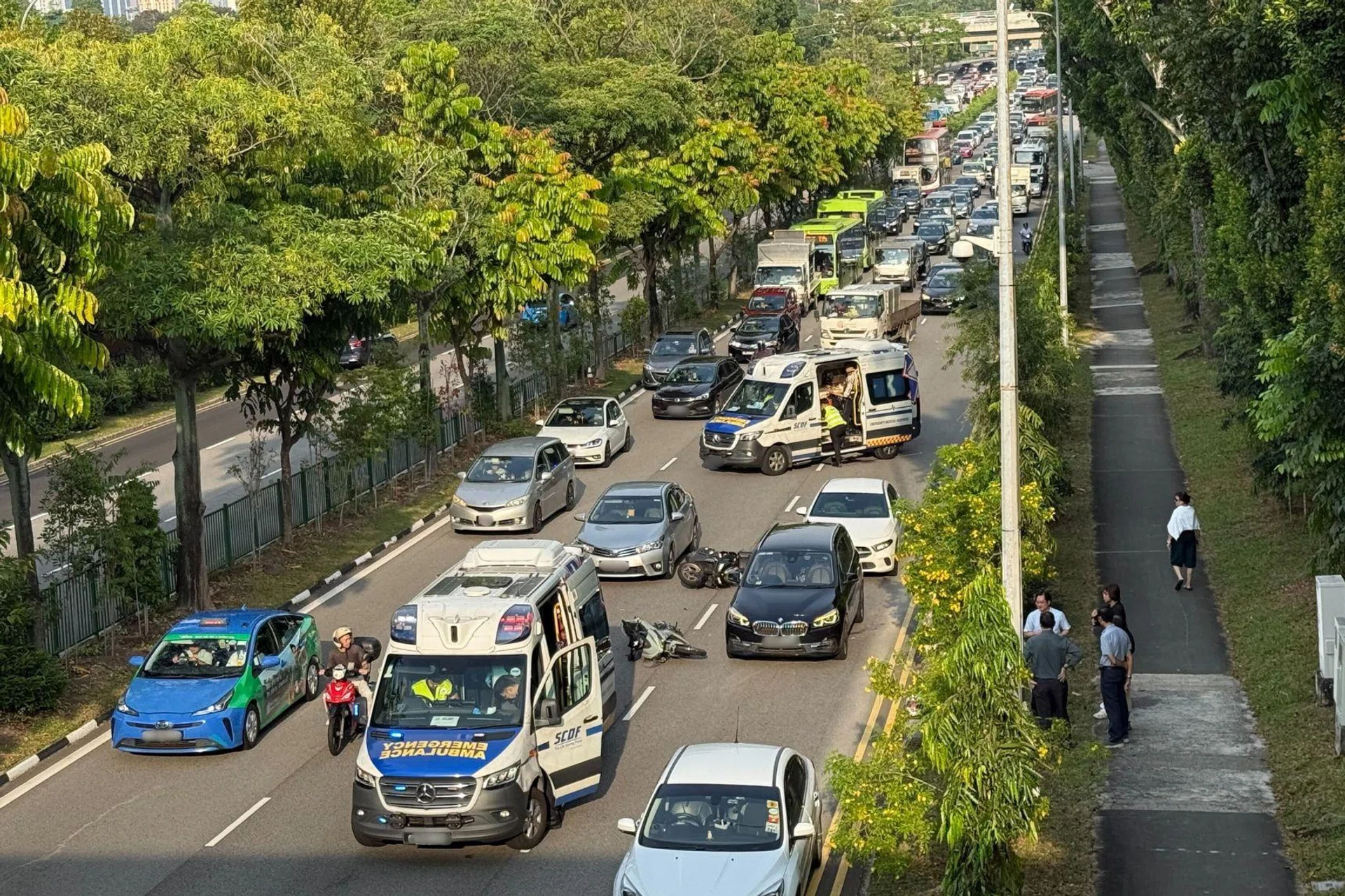 The accident caused traffic to be backed up all the way to the CTE. 