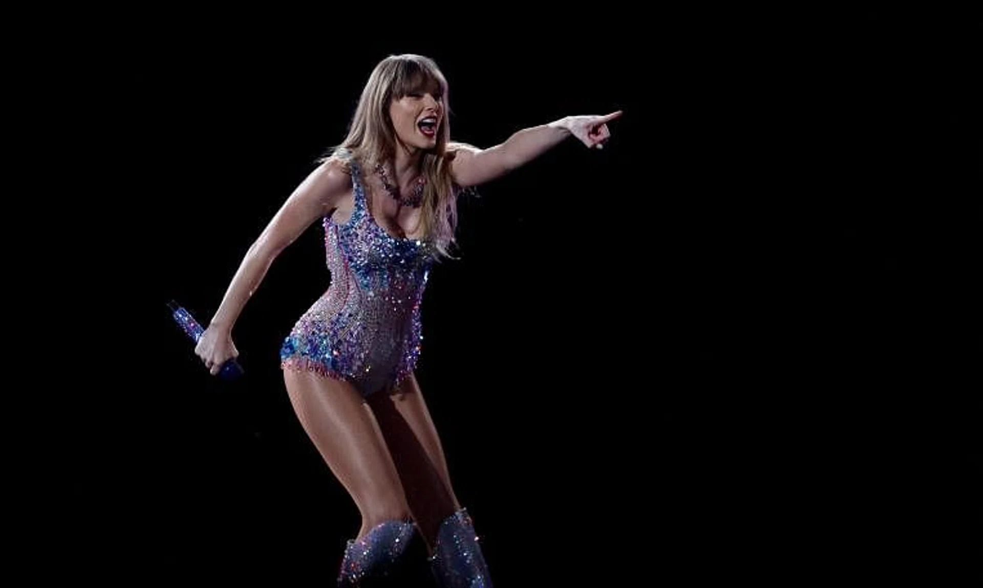 Singer Taylor Swift performs at her concert for the international "The Eras Tour" in Tokyo, Japan, on Feb 7.