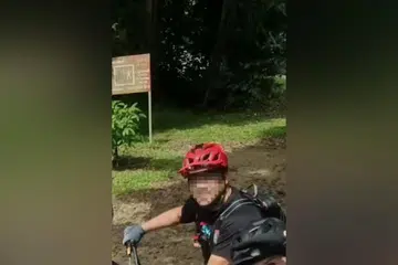 Cyclist hit by bullet slug in nature reserve may have tried to cover his tracks from authorities