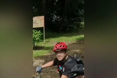 Cyclist hit by bullet slug in nature reserve may have tried to cover his tracks from authorities