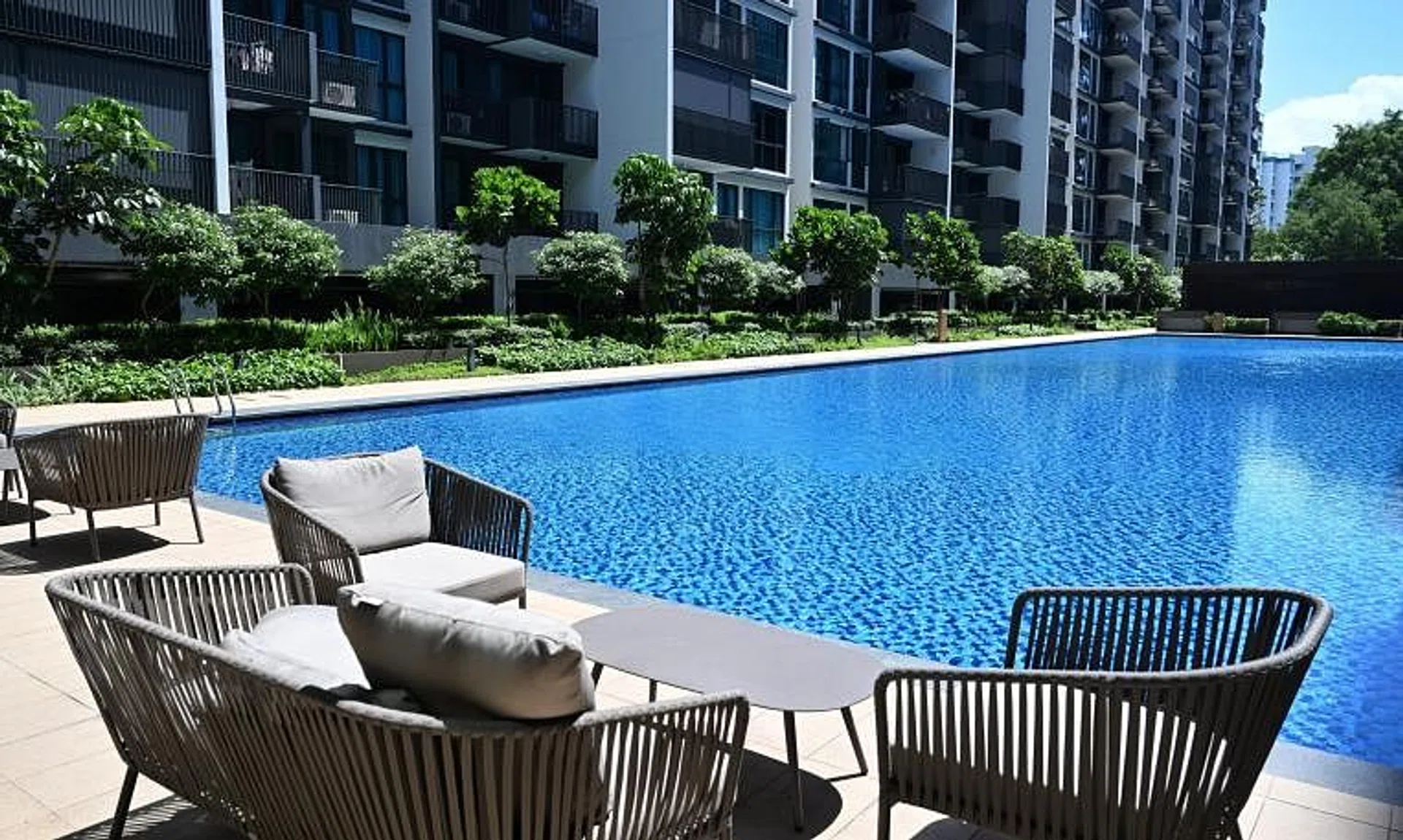 One of the swimming pools at Treasure at Tampines condominium, photographed on Feb 29, 2024.