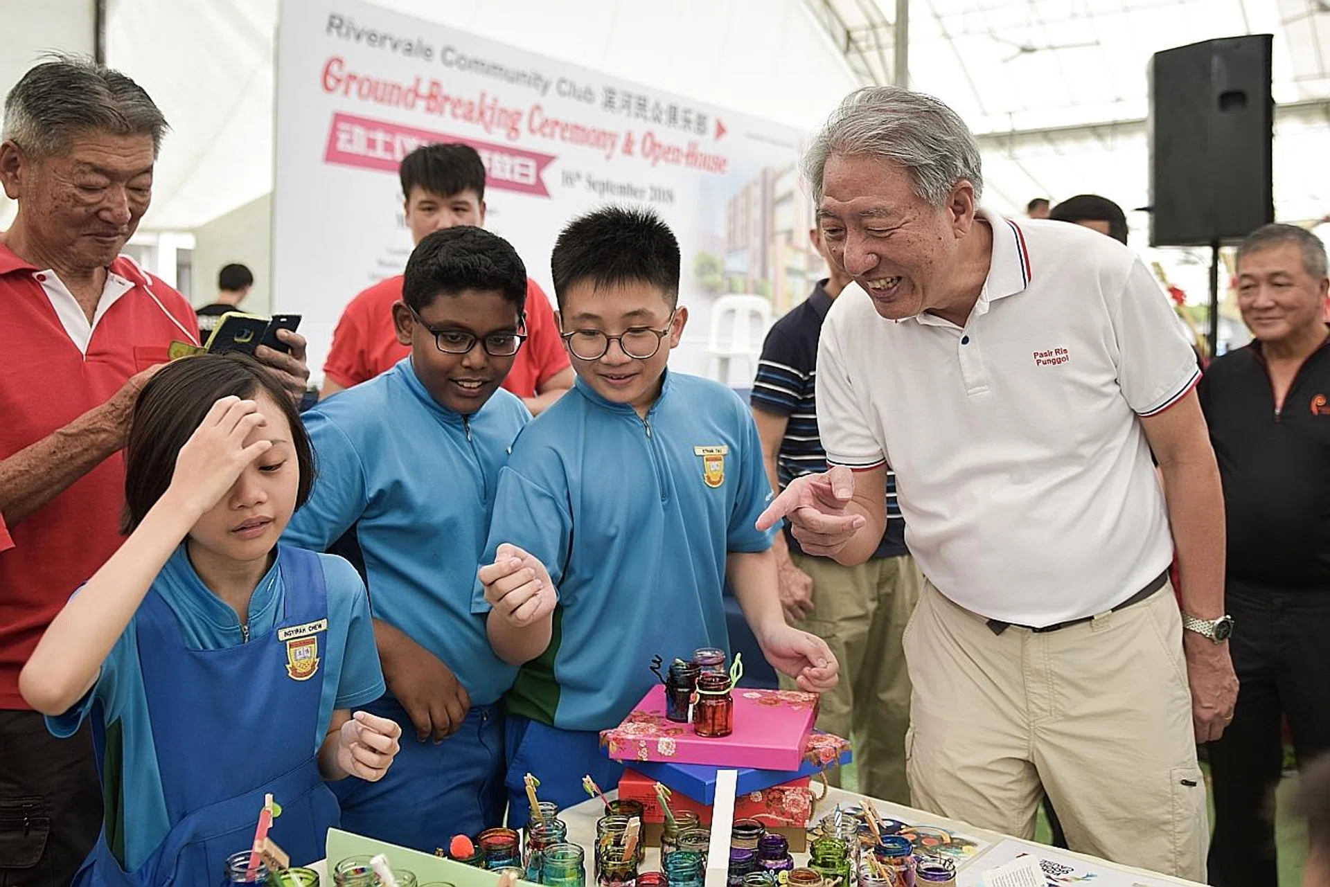 Deputy Prime Minister Teo Chee Hean, who is an MP for Pasir Ris-Punggol GRC, at the groundbreaking ceremony yesterday. 