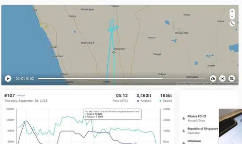S'pore Air Force plane caught on radar drawing 'X-rated' symbol; pattern 'not intentional', says RSAF