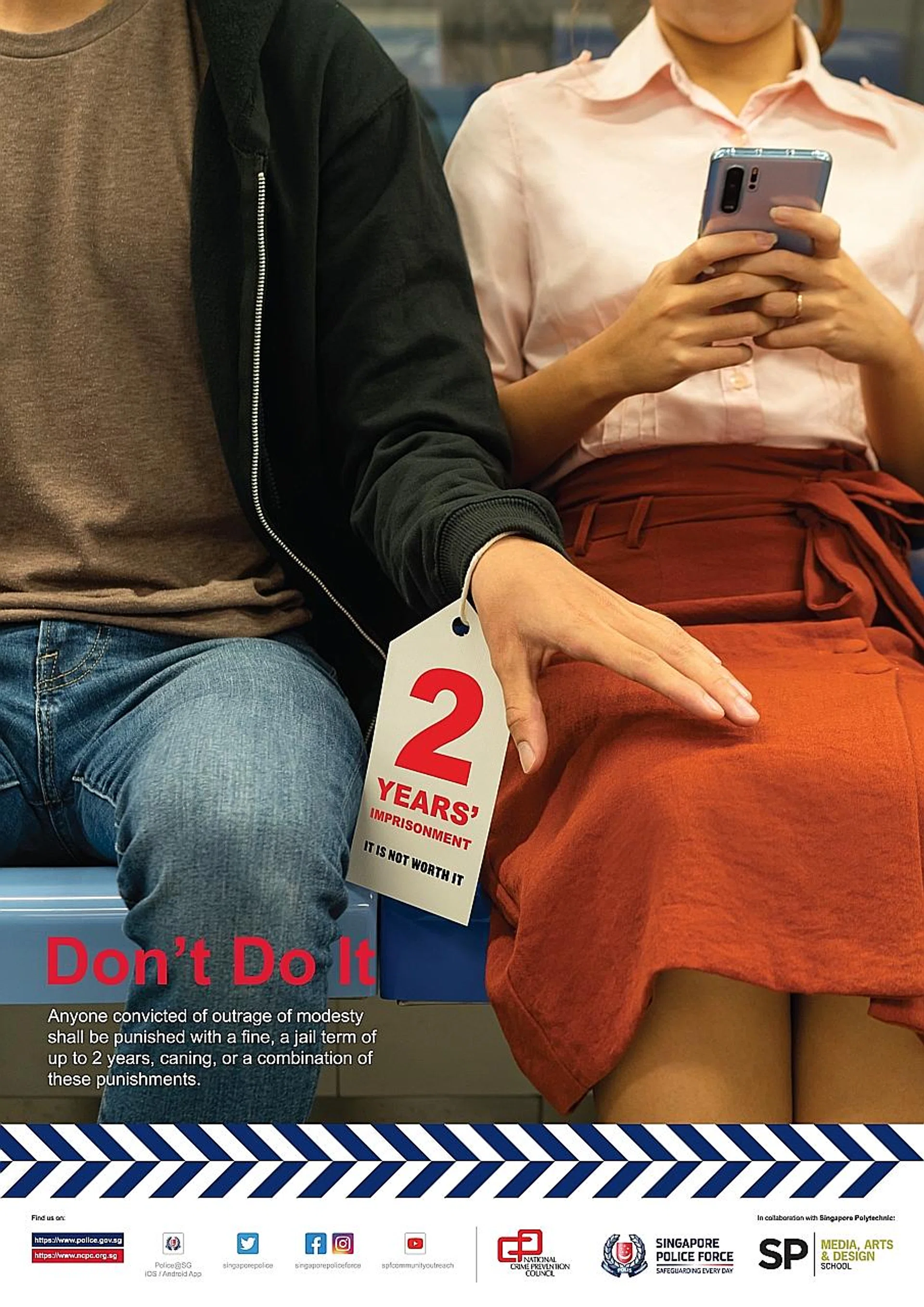 The anti-molestation posters at the MRT. 