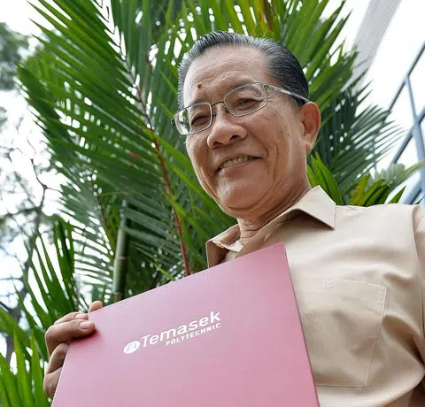 At 70, he has 5 diplomas, 3 bachelor's, 1 master's