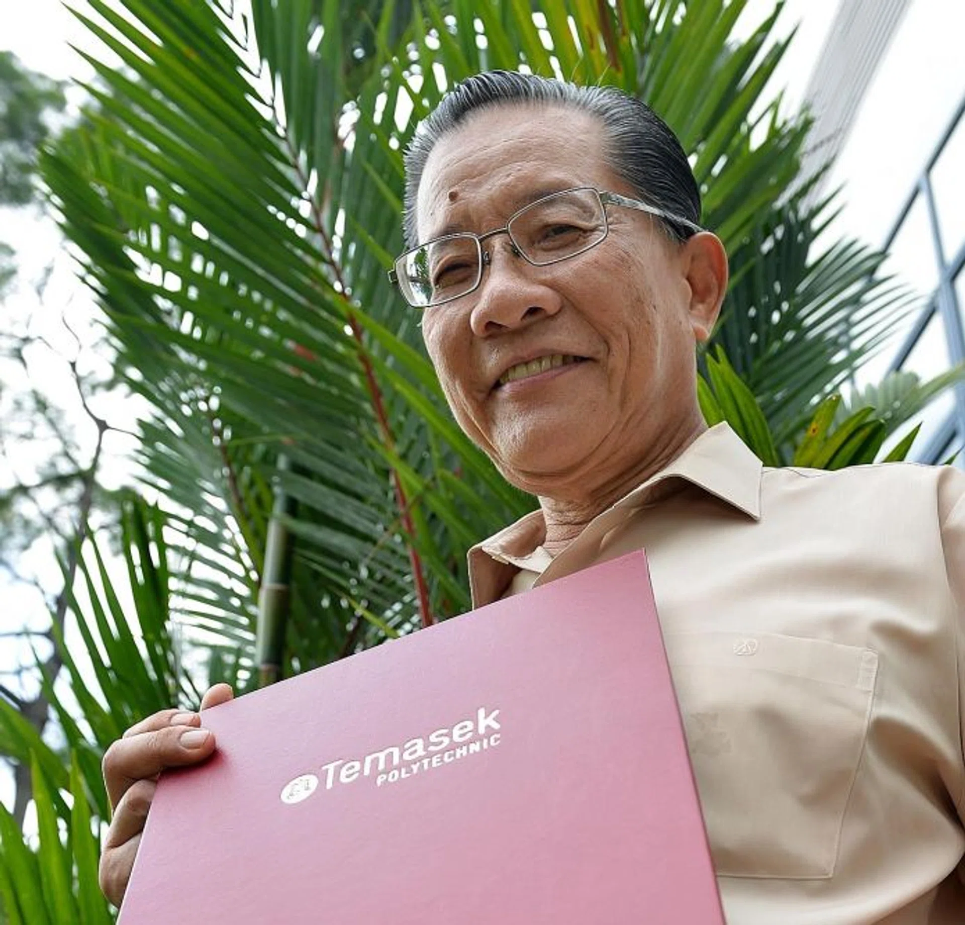 LIFELONG LEARNING: Mr Johnnie Chia Swee Hock graduated from Temasek Polytechnic yesterday with a diploma in Digital Advertising Technology and Analytics.