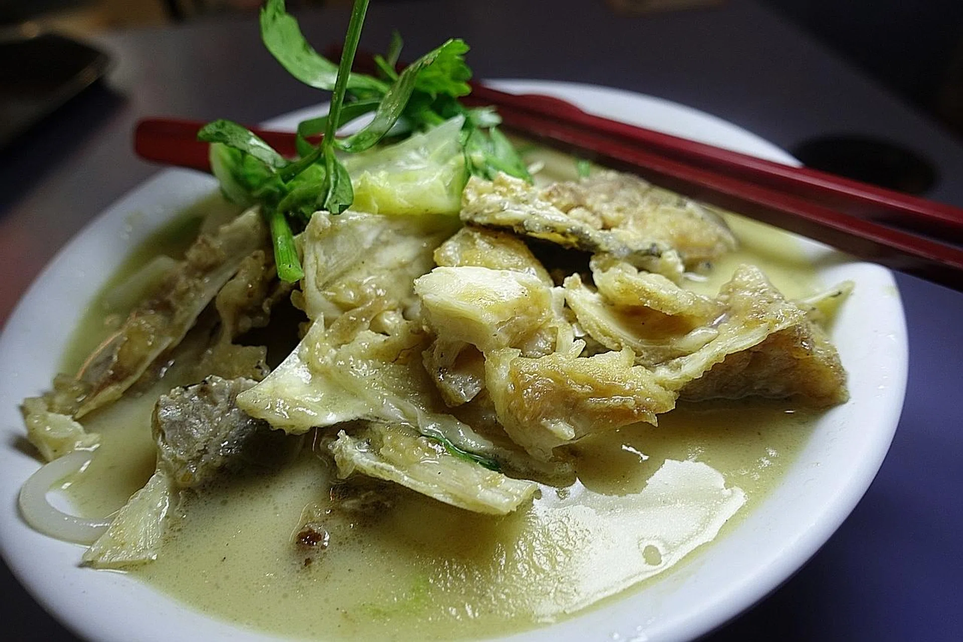 Cantonese-style fish head bee hoon from Hua Ji XO Seafood Bee Hoon.