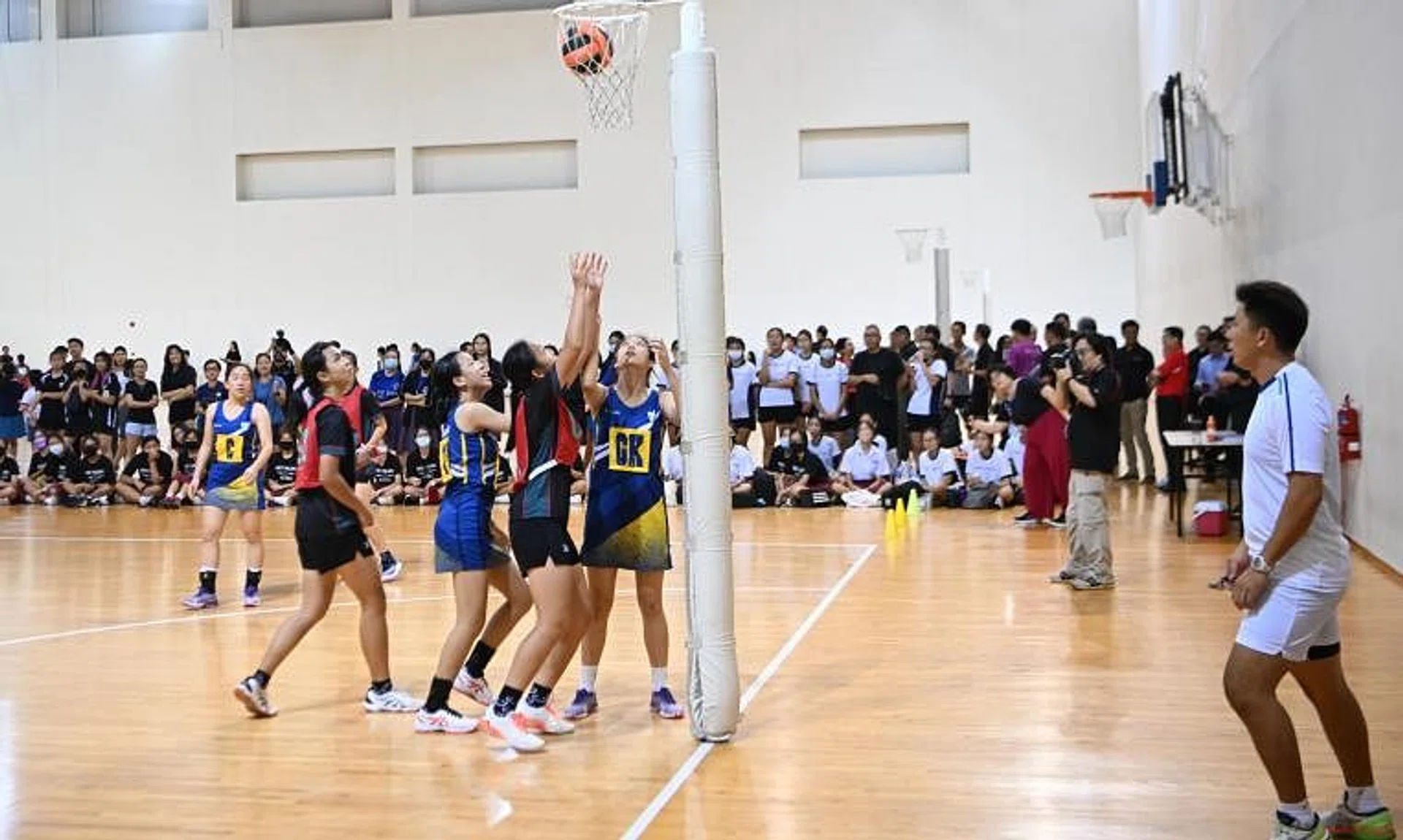 National School Games netball match between Bukit Panjang Government High School and Nanyang Girls' High School at OCBC Arena on Feb 2. The opening ceremony was held at the same venue on Feb 2. 