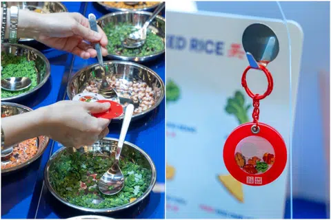 Uniqlo's customisable Mixed Rice Keychain, a gift-with-purchase as part of its Thank You Festival.