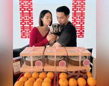 Actress Tay Ying and celebrity chef Wu Sihan hold guo da li ceremony
