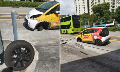 BlueSG investigating after wheel falls off vehicle