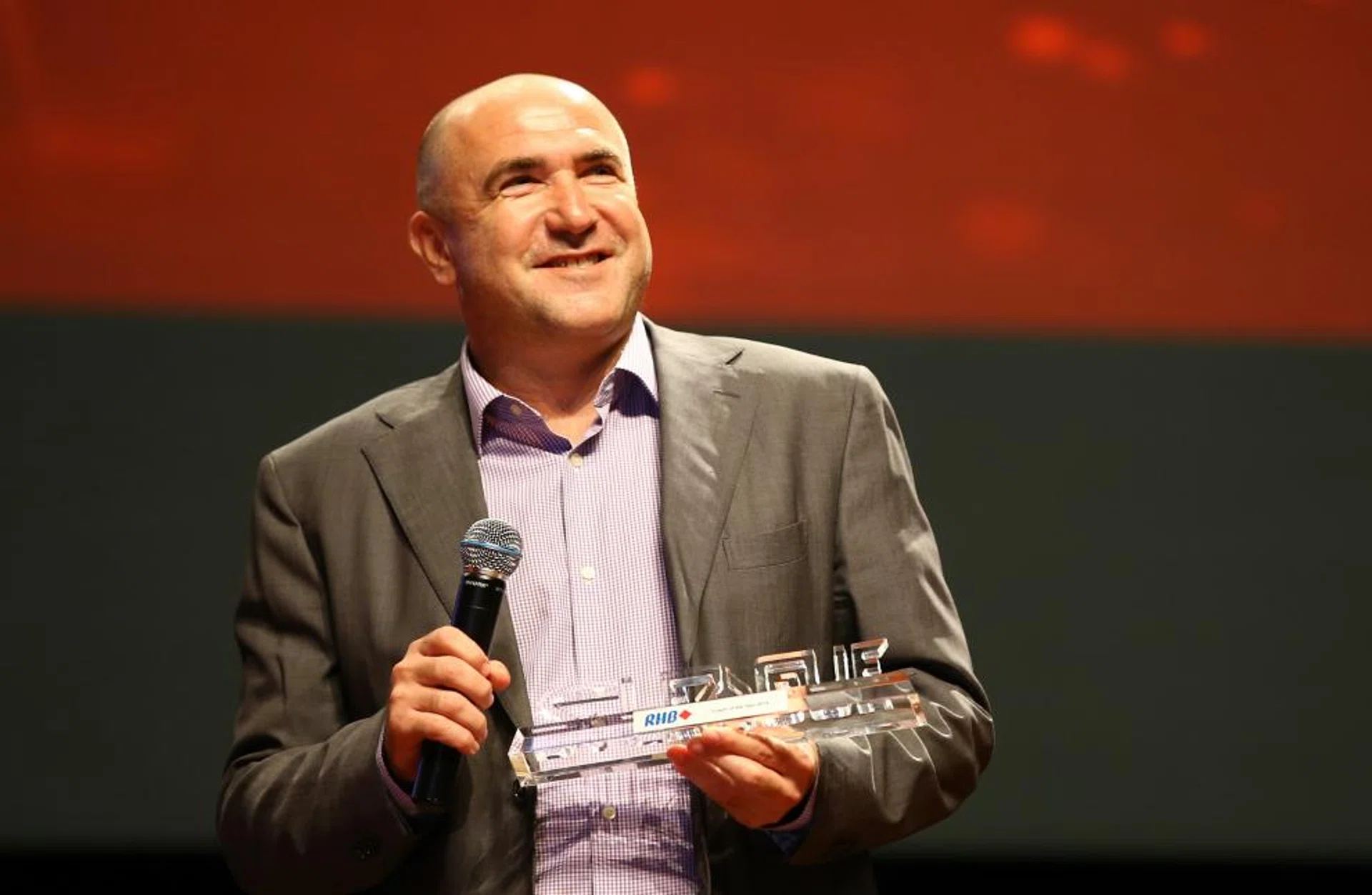 Marko Kraljevic seen here after he was named the 2014 S.League Coach of the Year.