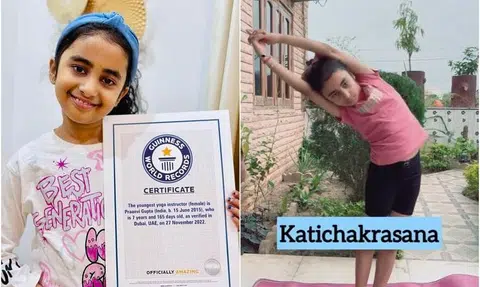 7-year-old Indian girl is world's youngest yoga instructor