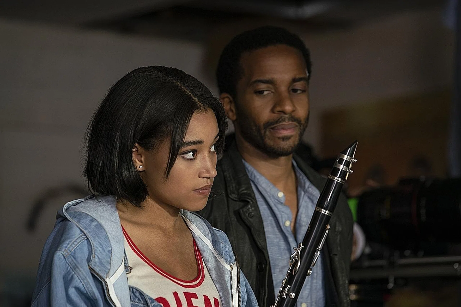 Andre Holland (right) and Amandla Stenberg in The Eddy. 