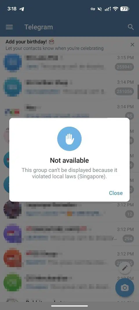 Checks by ST on July 16 showed at least 12 Telegram channels previously selling and promoting vapes were no longer active.