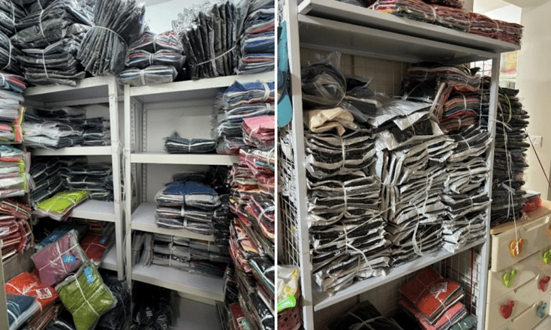 More than 14,200 pieces of trademark-infringing apparel were found during an operation by the authorities.