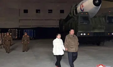 North Korean leader Kim Jong Un's daughter seen at ballistic missile test