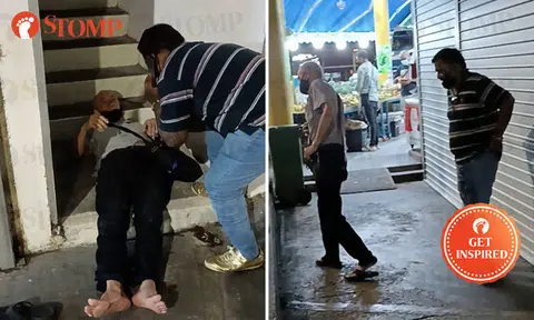 Couple find unconscious elderly man lying on Geylang staircase, help take him home