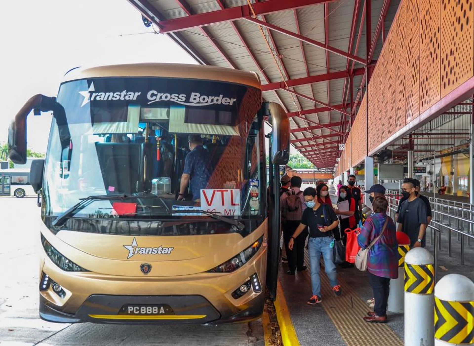 Initially, there will be 64 daily VTL bus trips between Malaysia and Singapore, with a maximum of 45 seated passengers for every trip. 