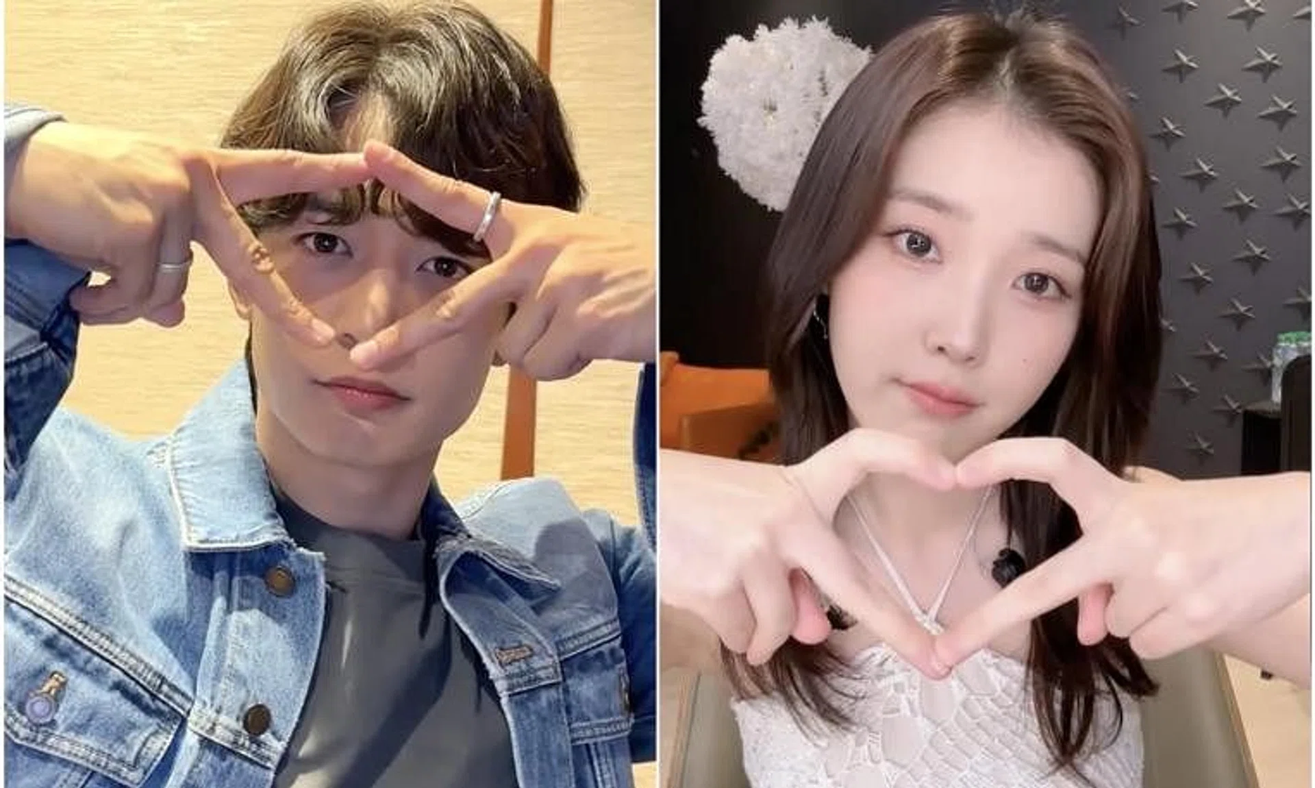 K-pop idols such as Shinee’s Minho (left) and IU posted videos of themselves doing the sign.