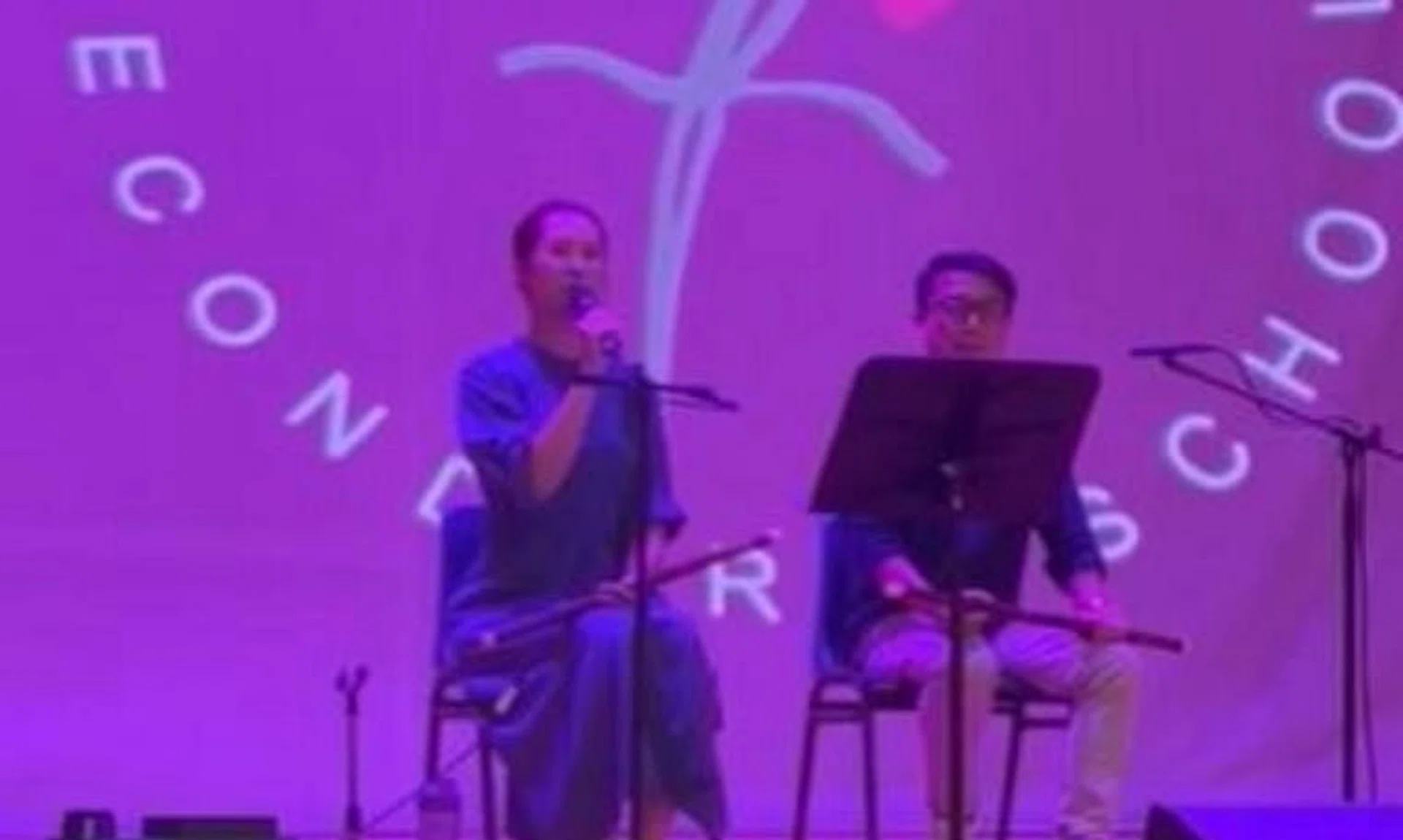 Paige Chua performed three songs on the dizi to the 130 teachers gathered for the school’s Teachers’ Day celebration.