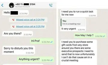 SGH warns of WhatsApp messages in 'gift card purchase' scam