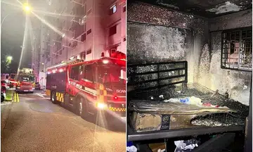 Two toddlers rescued from fire in Marsiling; 60 residents evacuated