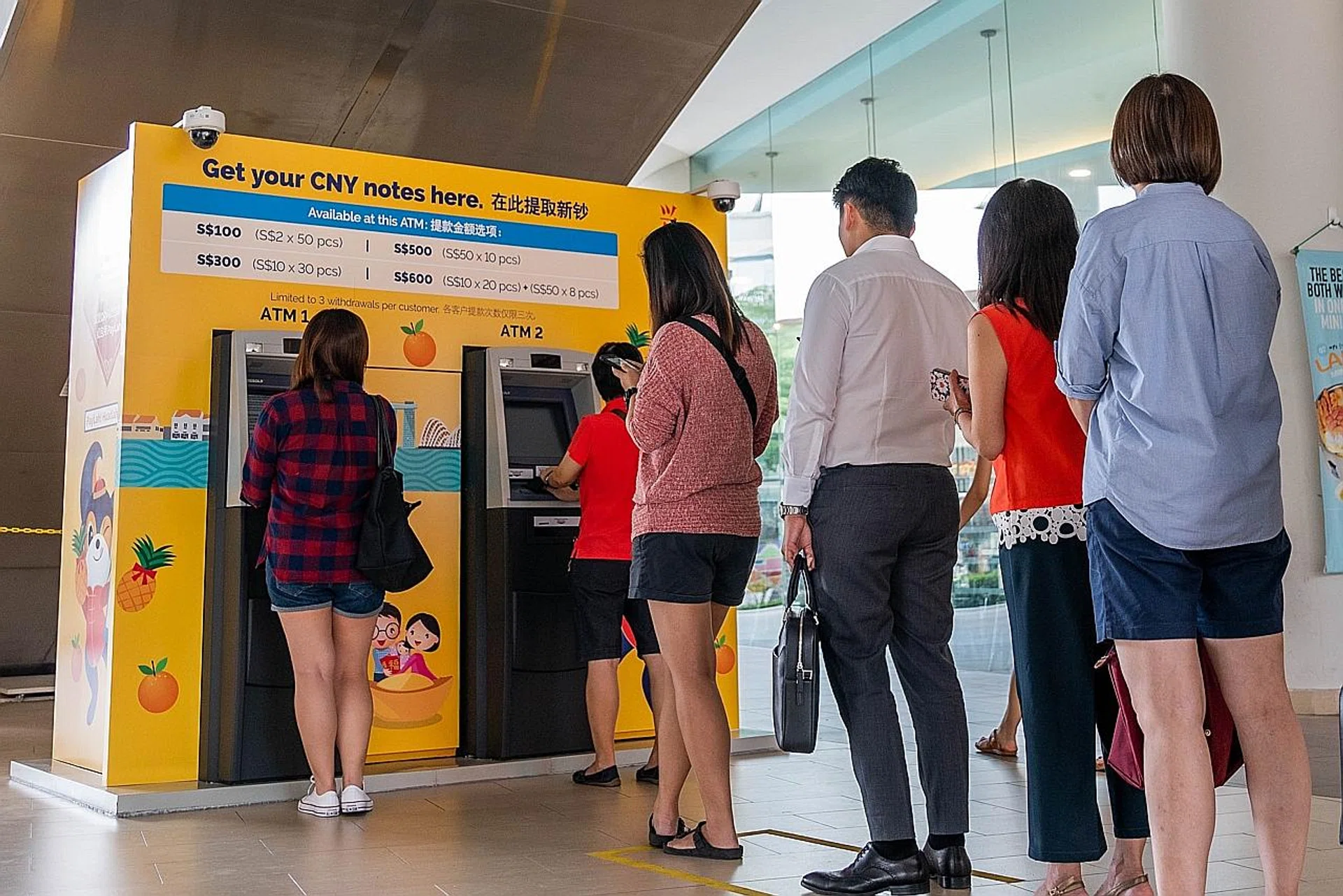 From today, DBS and POSB customers can collect new and good-as-new notes at pop-up ATMs around the island. 