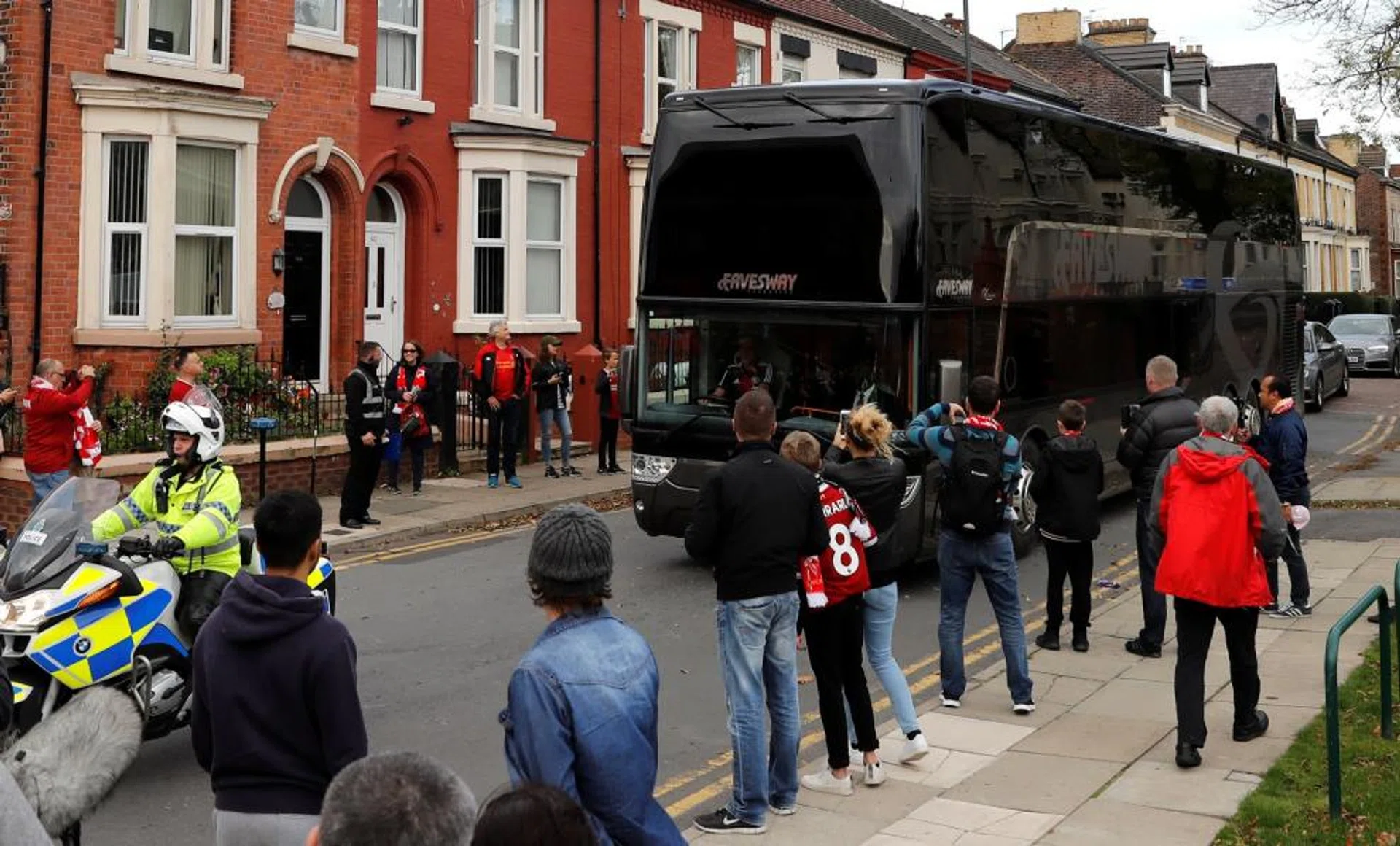The Manchester United team bus outside Anfield before their last clash in October, when it finished 0-0.