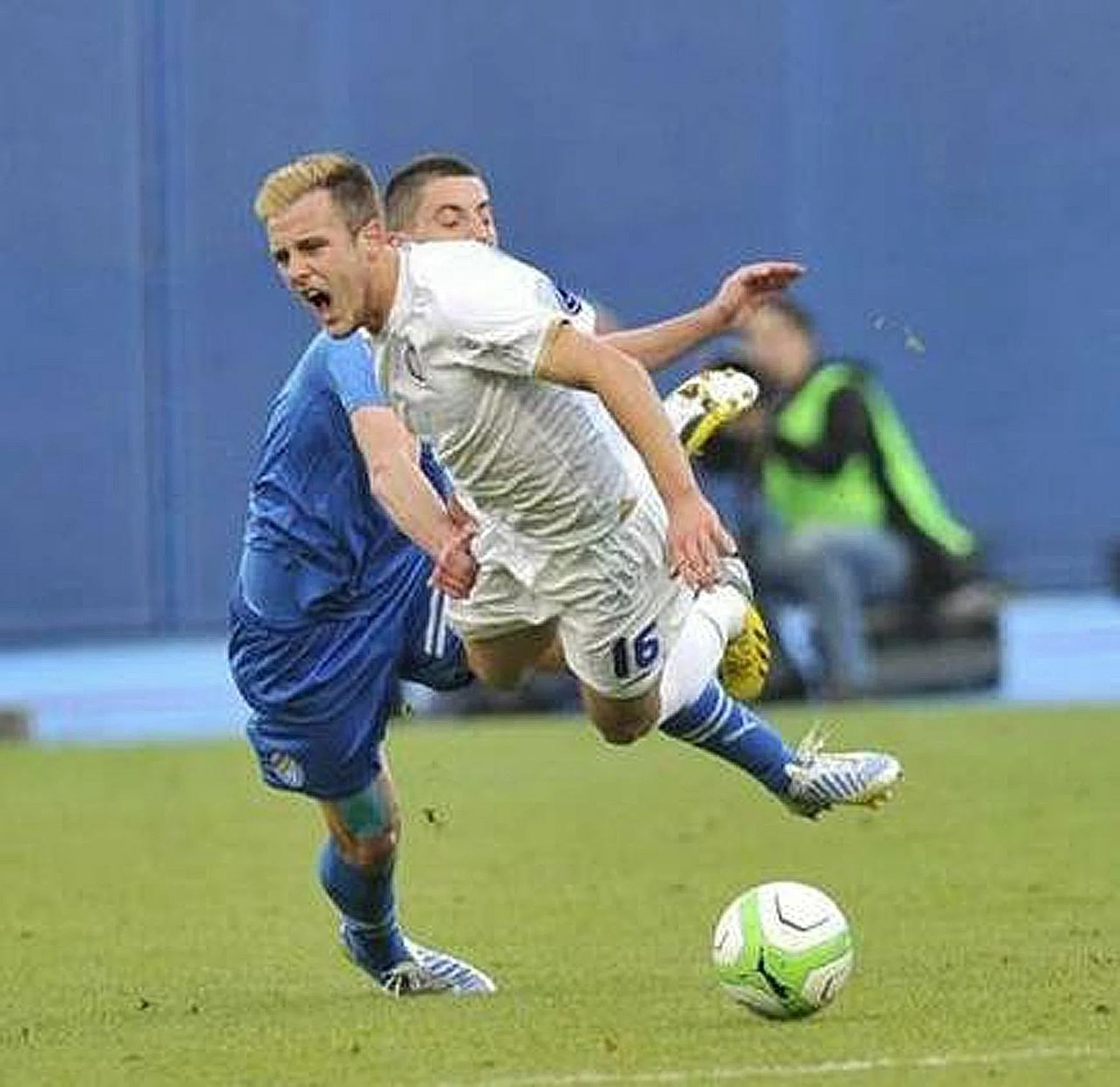 Tampines Rovers' new signing Ivan Dzoni (in white) attended trials with Man City in 2011. 