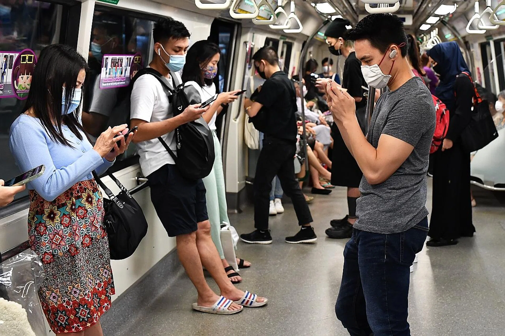 Trains bore the brunt of the pandemic-induced change which forced many to work from home. MRT and LRT rides fell by 41 per cent to 2.162 million a day. 