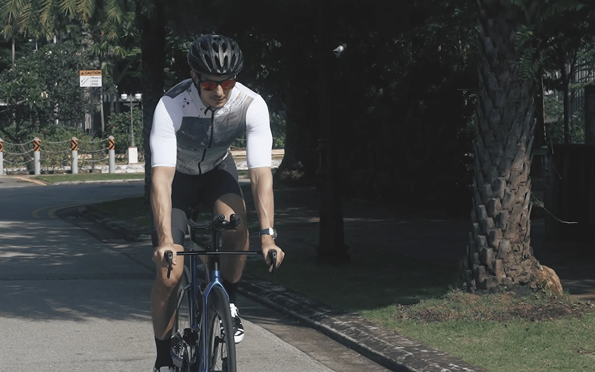 Martin Berry cycling with Canyon Bicycle and Bell & Ross.