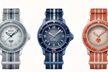 The new Bioceramic Scuba Fifty Fathoms by Swatch x Blancpain.