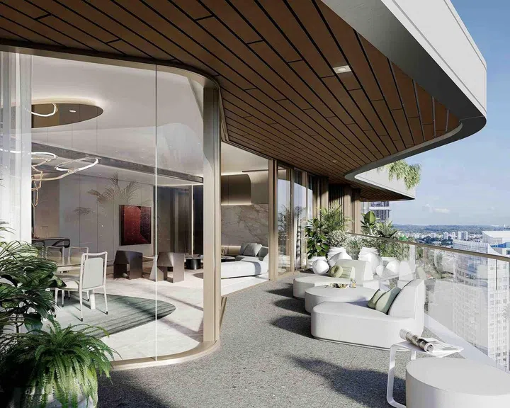 A render of Park Nova's apartments with 270-degree views.