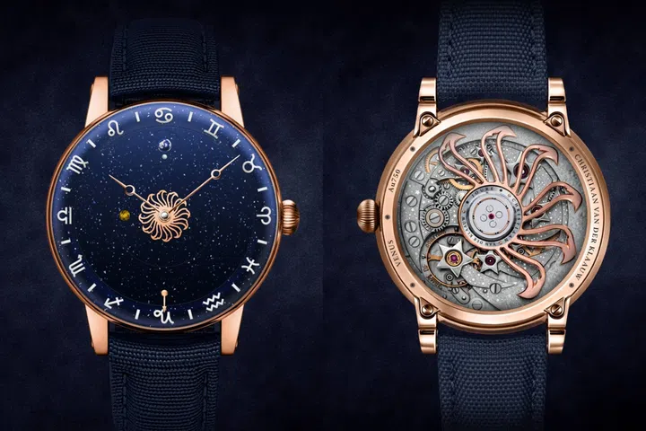 Front and back views of the Christiaan van der Klaauw Venus Zodiac