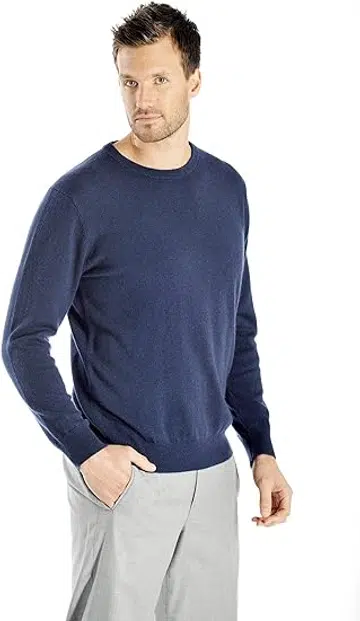 Cashmere Boutique 100% Pure Cashmere Crewneck Sweater Men | cashmere sweater