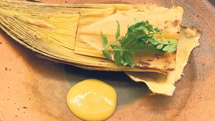 Grilled bamboo shoot at Ren.